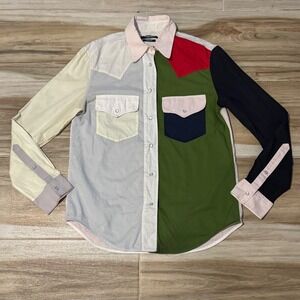 Calvin Klein 205W39NYC Raf Simons Colorblock Western Snap Shirt Italy Womens 6